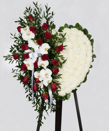 Always Loved Heart Wreath Standing Spray.