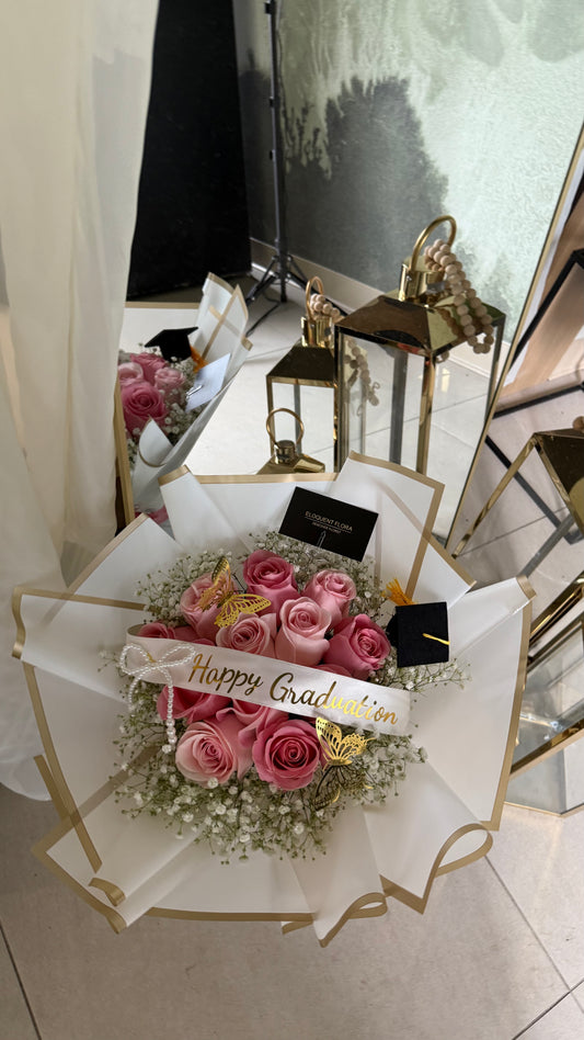 Happy Graduation Flowers Bouquet - Eloquent Flora